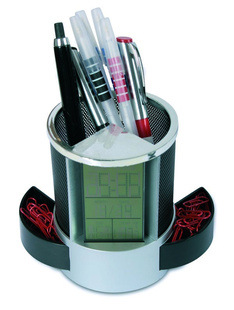 1891萬年歷鐵網(wǎng)筆筒 定制多功能辦公禮品新選擇